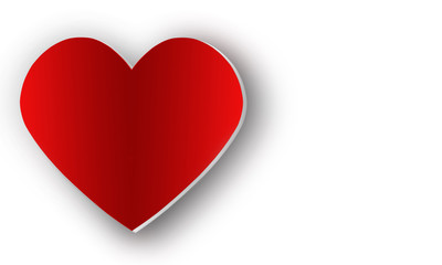   Red heart on a white background