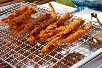 Fried fish at street food