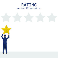 Businessman rating stars vector design illustration