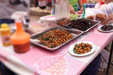 Fried insect at street food