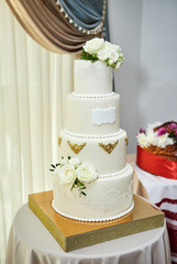 wedding festive multi-storey cake in white tone