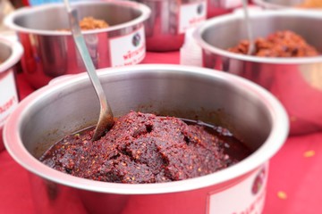 chili paste at street food