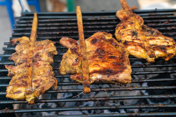 Chicken breast grilled with smoke