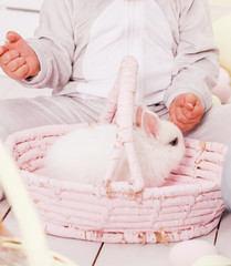 Easter cute bunny. Funny decoration. Happy Easter