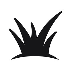 grass icon in a flat design in black color.