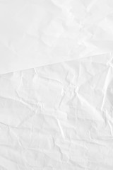 White wrinkled paper background blank creased crumpled posters placard grunge textures surface backdrop empty space for text