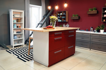 Interior of modern comfortable kitchen