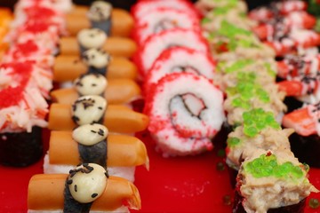 Tasty sushi at street food