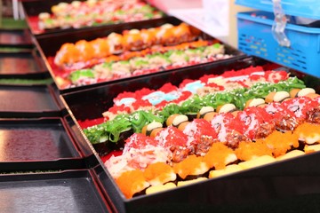 Tasty sushi at street food