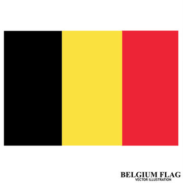 Banner with flag of Belgium. Colorful illustration with flags for web design. Illustration with white background.