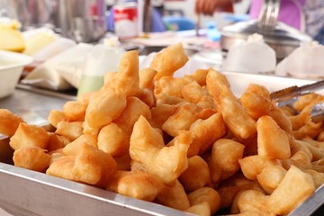 Deep-fried dough stick at market