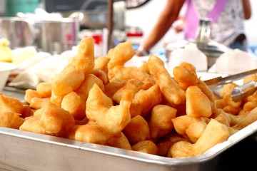 Deep-fried dough stick at market