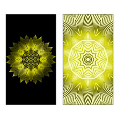 Vector Mandala Pattern For Template, Flyer Or Invitation Card. Black olive color