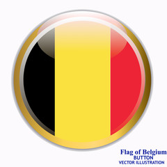 Fototapeta premium Banner with flag of Belgium. Colorful illustration with flags for web design. Illustration with white background.