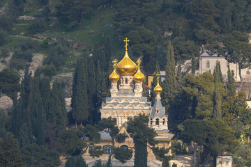 Orthodox Church of Maria Magdalena on Mount of Olives near Gethsemane
