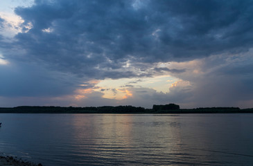 Beautiful sunset over a river