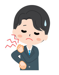 Businessman suffering from stiff neck