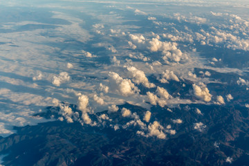 Clouds sky looking from the plane