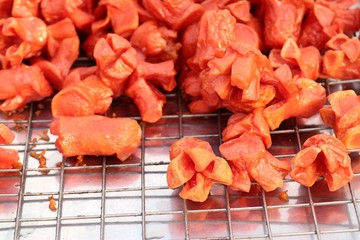 Fried sausage at street food
