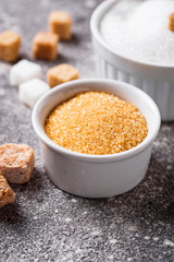 White and brown cane sugar