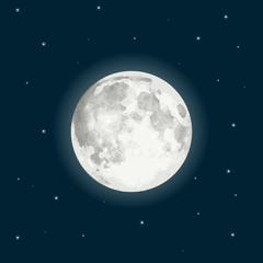 Obraz na płótnie Canvas Full moon vector