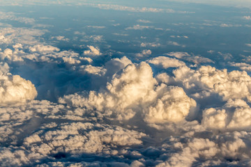 Clouds sky looking from the plane