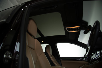 Sunroof in luxury car interior