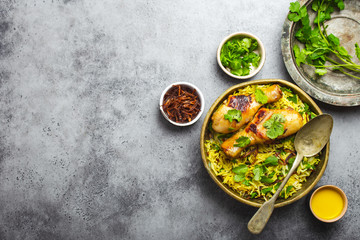 Biryani chicken with basmati rice