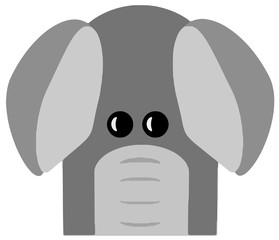 Simple Elephant Emoticon Logo Character Vector