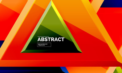 Triangular low poly background design, multicolored triangles