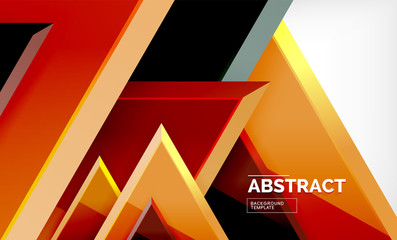 Flying triangles compostion geometric background