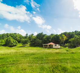 Obraz premium Picturesque house in Guadeloupe countryside