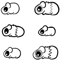 Cute Simple Illustration Vector of Rodent Guinea Pig Hamster