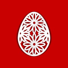 Easter Egg. Template for laser cutting, wood carving, paper cut and printing. 