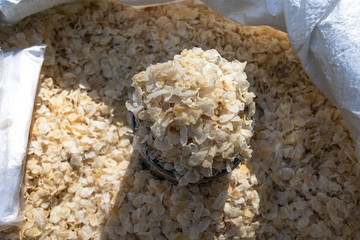 Sorghum flakes in a bag