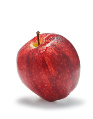red apple is a storehouse of vitamins on a white background