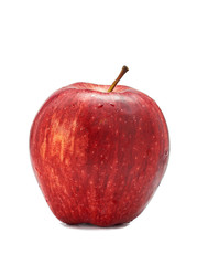 red apple is a storehouse of vitamins on a white background
