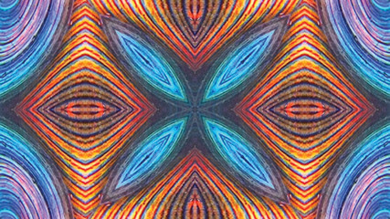 Mandala with vibrant neon colors. Psychedelic and kaleidoscopic effect.