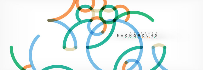 Curly lines abstract background, color overlapping linear texture