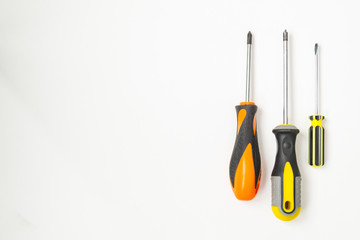 Tools for repairing top view on white background