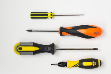 Tools for repairing top view on white background