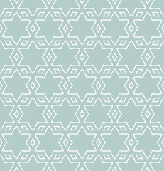 Seamless background for your designs. Modern vector light blue and white ornament. Geometric abstract pattern