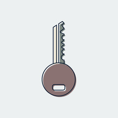 Flat Line Key Icon.For web design.Vector Illustration