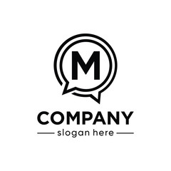 alphabet letter with bubble talk logo concept