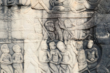 Angkor Wat Wall and Sculpture Texture