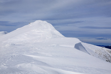 Mountain ridge in winter