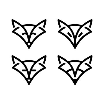 Sign fox in line art style, simple stylish sign