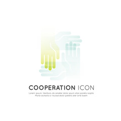 Vector Icon Style Illustration Concept of Cooperation Teamwork, Group, Partnership, Isolated Modern Symbol, Handshake, Team, Gradient