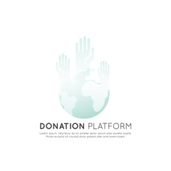 Vector Icon Style Illustration Set of Graphic Elements for Nonprofit Organizations and Donation Centre. Fundraising, Crowdfunding Project Label, Charity Logo, Cooperation, Volunteer, Support Worldwide