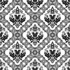 Orient vector classic pattern. Seamless abstract black and white background with vintage elements. Orient background. Ornament for wallpaper and packaging